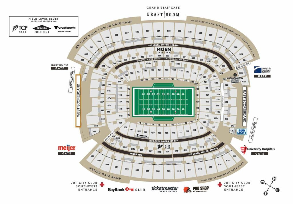 Seating Maps Cleveland Browns Stadium